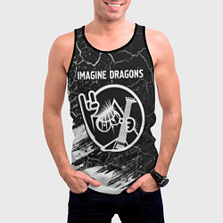 Майка-безрукавка мужская Imagine Dragons - КОТ - Краски, цвет: 3D-черный — фото 2