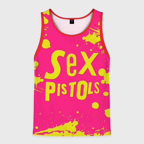 Мужская майка без рукавов Sex Pistols Yellow Logo / 3D-Красный – фото 1