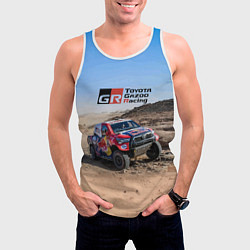 Майка-безрукавка мужская Toyota Gazoo Racing Rally Desert Competition Ралли, цвет: 3D-белый — фото 2