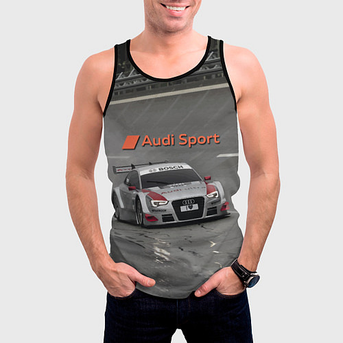 Мужская майка без рукавов Audi Sport Racing Team Short Track Car Racing Авто / 3D-Черный – фото 3