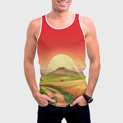 Майка-безрукавка мужская Дорога к солнцу, цвет: 3D-белый — фото 2