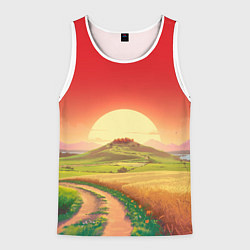 Майка-безрукавка мужская Дорога к солнцу, цвет: 3D-белый