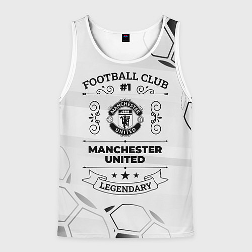 Мужская майка без рукавов Manchester United Football Club Number 1 Legendary / 3D-Белый – фото 1