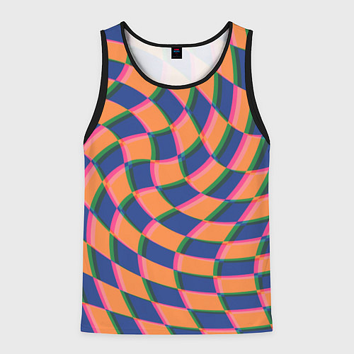 Мужская майка без рукавов Wavy Squares / 3D-Черный – фото 1