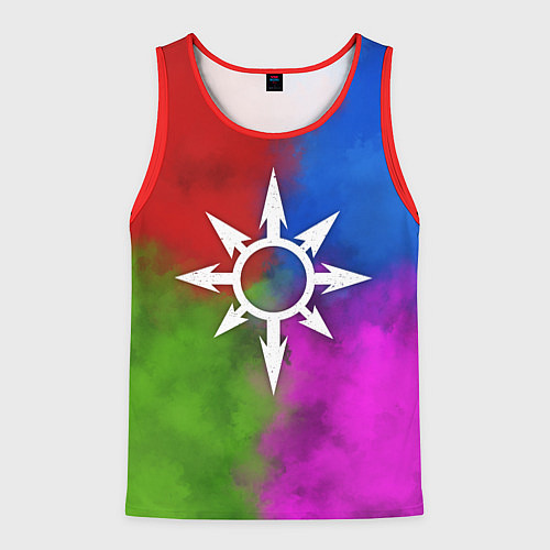 Мужская майка без рукавов Хаос абстракция / 3D-Красный – фото 1