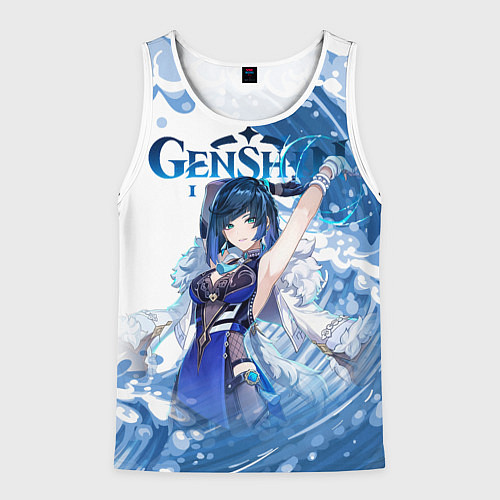 Мужская майка без рукавов Е Лань Yelan Genshin Impact / 3D-Белый – фото 1
