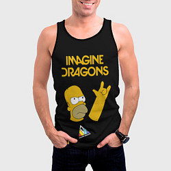 Майка-безрукавка мужская Imagine Dragons Гомер Симпсон Рокер, цвет: 3D-черный — фото 2