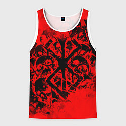 Майка-безрукавка мужская КЛЕЙМО ЖЕРВЫ И ЧЕРЕПА БЕРСЕРК, цвет: 3D-белый