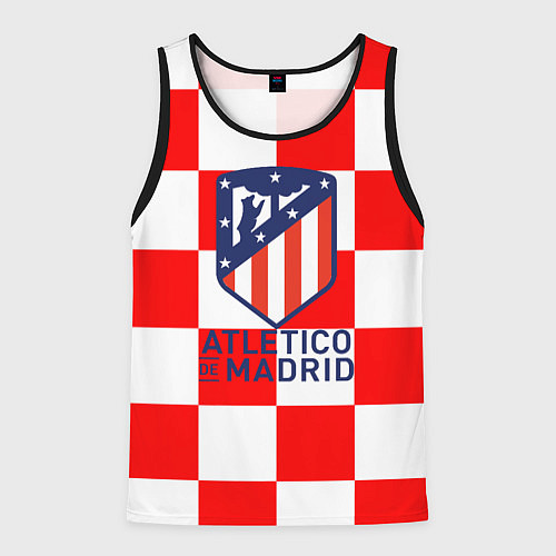 Мужская майка без рукавов Atletico madrid кубики / 3D-Черный – фото 1