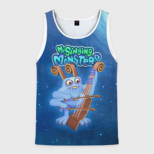 Мужская майка без рукавов My singing monsters СМЫЧОРОГ Bowgart / 3D-Белый – фото 1