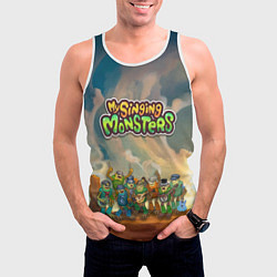 Майка-безрукавка мужская My singing monsters САХАСЕМЬЯ, цвет: 3D-белый — фото 2
