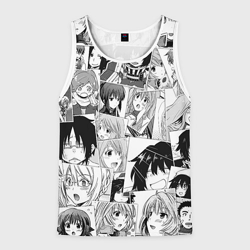Мужская майка без рукавов Log Horizon pattern / 3D-Белый – фото 1