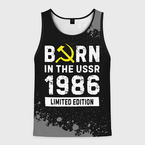 Мужская майка без рукавов Born In The USSR 1986 year Limited Edition / 3D-Черный – фото 1