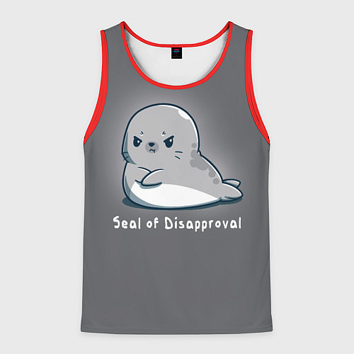 Мужская майка без рукавов Seal of Disapproval / 3D-Красный – фото 1