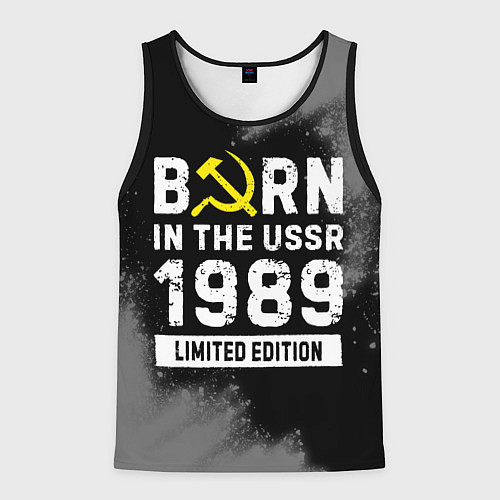 Мужская майка без рукавов Born In The USSR 1989 year Limited Edition / 3D-Черный – фото 1