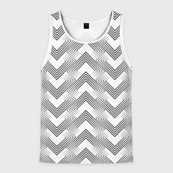 Майка-безрукавка мужская Геометрический узор арт деко на белом фоне, цвет: 3D-белый
