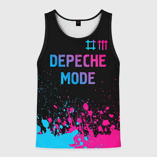 Мужская майка без рукавов Depeche Mode Neon Gradient / 3D-Черный – фото 1