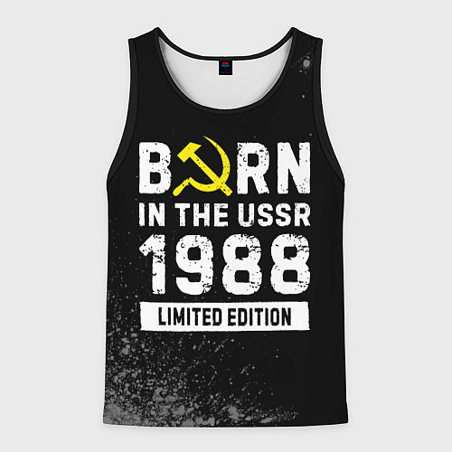 Мужская майка без рукавов Born In The USSR 1988 year Limited Edition / 3D-Черный – фото 1