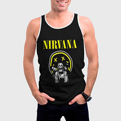 Майка-безрукавка мужская NIRVANA логотип и исполнители, цвет: 3D-белый — фото 2