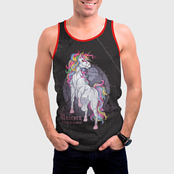 Майка-безрукавка мужская Единорог и полнолуние, цвет: 3D-красный — фото 2