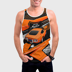 Майка-безрукавка мужская Vintage Tron Ретро-автомобиль, цвет: 3D-белый — фото 2