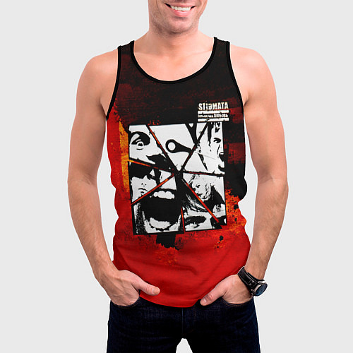 Мужская майка без рукавов Больше чем любовь - Stigmata / 3D-Черный – фото 3