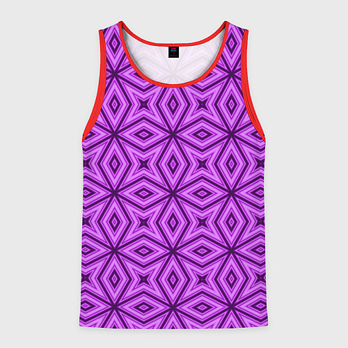 Мужская майка без рукавов Геометрический узор в розово-малиновых тонах / 3D-Красный – фото 1