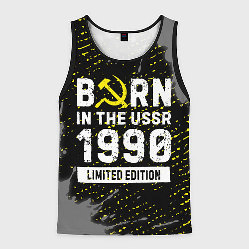 Мужская майка без рукавов Born In The USSR 1990 year Limited Edition / 3D-Черный – фото 1