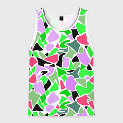 Майка-безрукавка мужская Abstract pattern green pink spots, цвет: 3D-белый