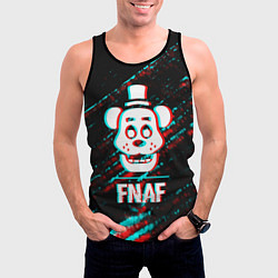 Майка-безрукавка мужская FNAF в стиле Glitch Баги Графики на темном фоне, цвет: 3D-черный — фото 2