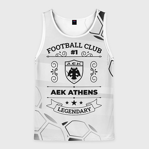 Мужская майка без рукавов AEK Athens Football Club Number 1 Legendary / 3D-Белый – фото 1