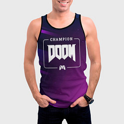 Майка-безрукавка мужская Doom Gaming Champion: рамка с лого и джойстиком на, цвет: 3D-черный — фото 2