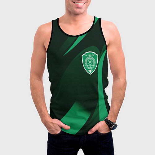 Мужская майка без рукавов Футбольный клуб АХМАТ ЧЕЧНЯ / 3D-Черный – фото 3