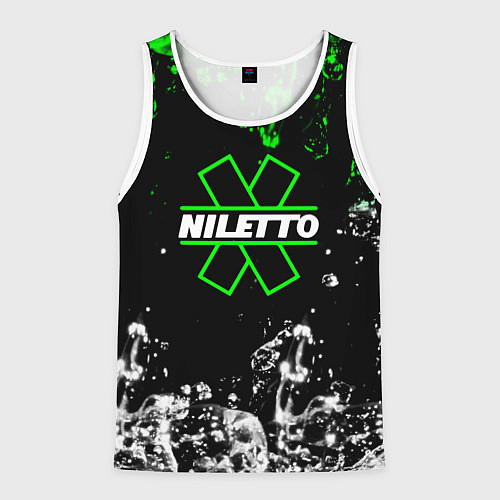 Мужская майка без рукавов Нилето niletto текстура воды / 3D-Белый – фото 1