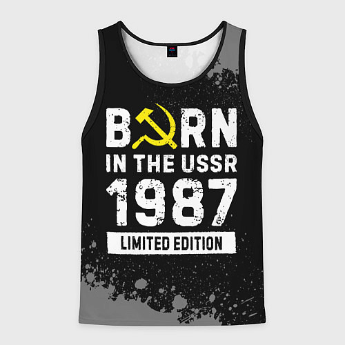 Мужская майка без рукавов Born In The USSR 1987 year Limited Edition / 3D-Черный – фото 1