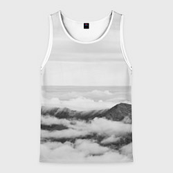 Майка-безрукавка мужская Горы и туман, цвет: 3D-белый