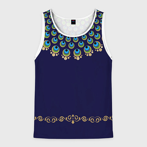 Мужская майка без рукавов Павлиньи перья с вензелями / 3D-Белый – фото 1
