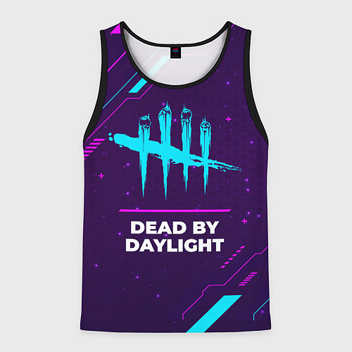 Мужская майка без рукавов Символ Dead by Daylight в неоновых цветах на темно / 3D-Черный – фото 1