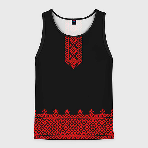 Мужская майка без рукавов Черная славянская рубаха / 3D-Черный – фото 1