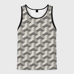 Майка-безрукавка мужская Геометрические фигуры Оптическая иллюзия, цвет: 3D-черный