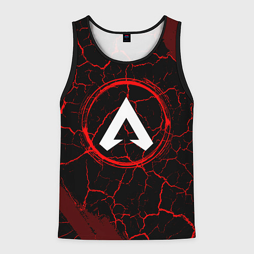 Мужская майка без рукавов Символ Apex Legends и краска вокруг на темном фоне / 3D-Черный – фото 1