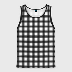 Майка-безрукавка мужская Black and white trendy checkered pattern, цвет: 3D-черный