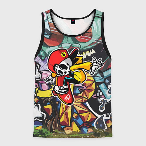 Мужская майка без рукавов Cool skater / 3D-Черный – фото 1