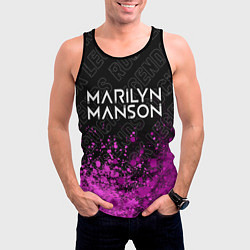 Майка-безрукавка мужская Marilyn Manson Rock Legends, цвет: 3D-черный — фото 2
