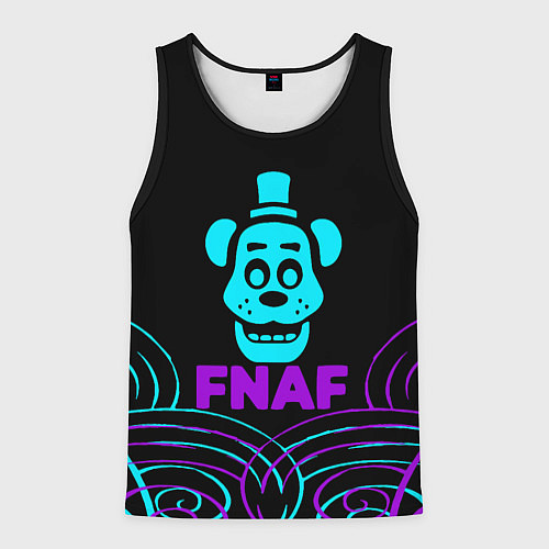 Мужская майка без рукавов FNAF Фредди neon / 3D-Черный – фото 1