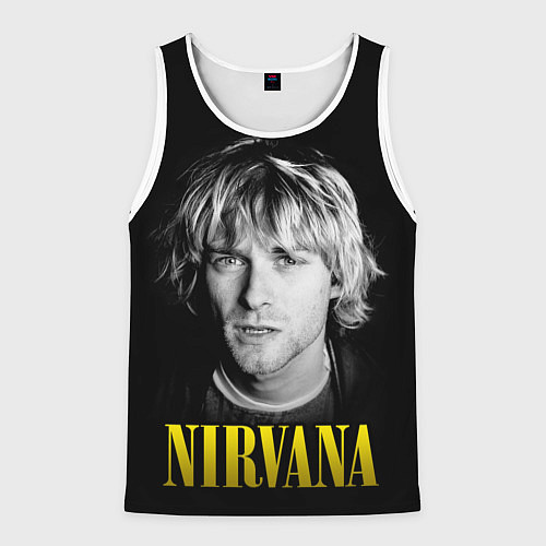 Мужская майка без рукавов Nirvana - Kurt Donald Cobain / 3D-Белый – фото 1