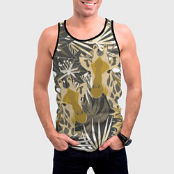 Майка-безрукавка мужская Жирафы в тропиках, цвет: 3D-черный — фото 2