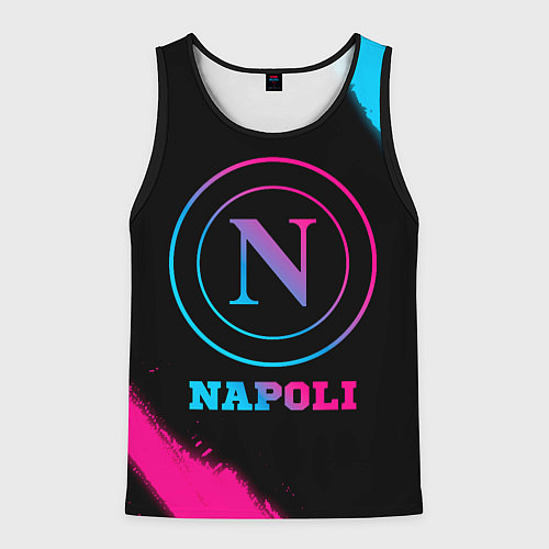 Мужская майка без рукавов Napoli FC Neon Gradient / 3D-Черный – фото 1