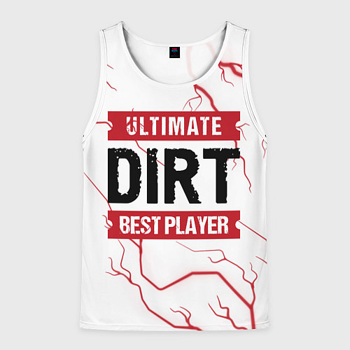 Мужская майка без рукавов Dirt: красные таблички Best Player и Ultimate / 3D-Белый – фото 1