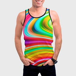 Майка-безрукавка мужская Rainbow colors, цвет: 3D-черный — фото 2